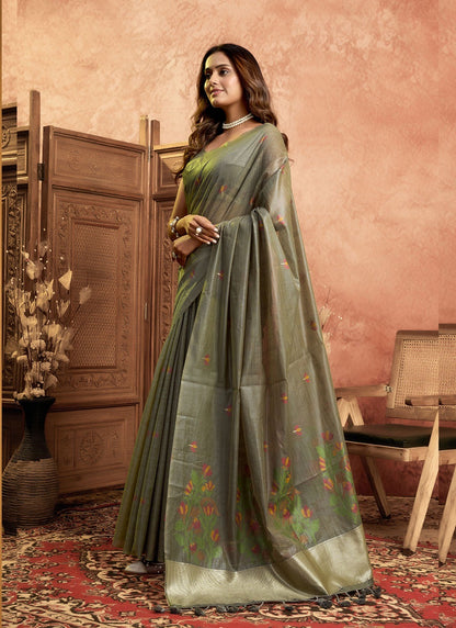 Pure Cotton Spun Floral Jamdani Weaving