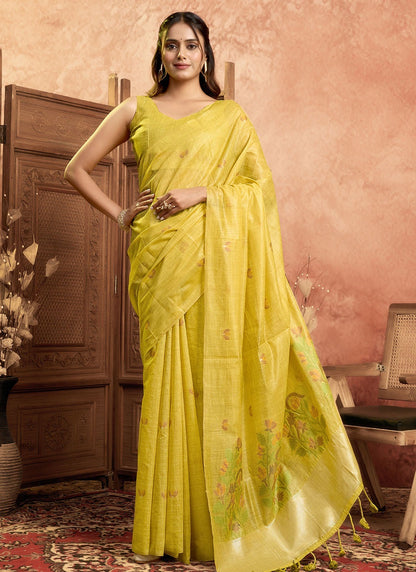 Pure Cotton Spun Floral Jamdani Weaving