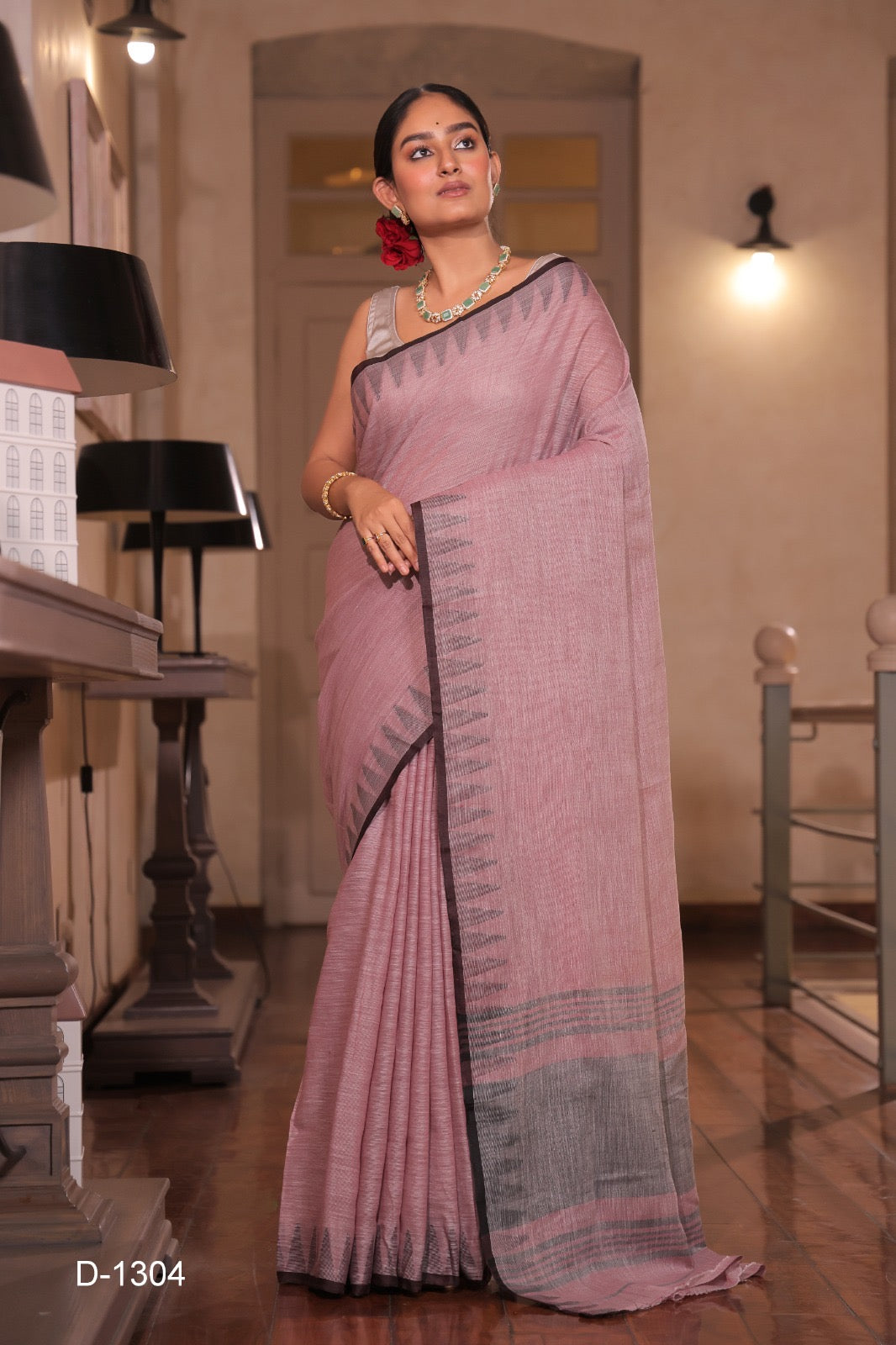 Pure Cotton with contrast weave border saree