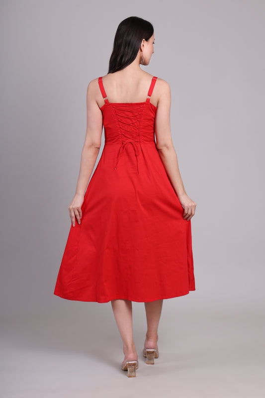 Strawberry swing red corset dress