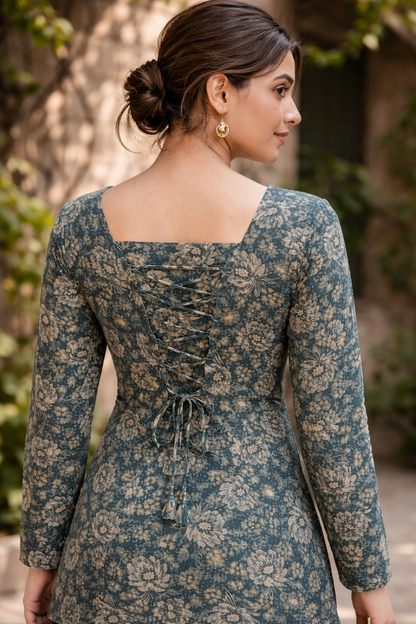 cotton kurti lace back design women