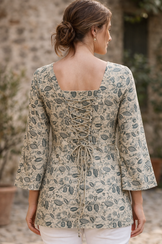 cotton kurti lace back design women