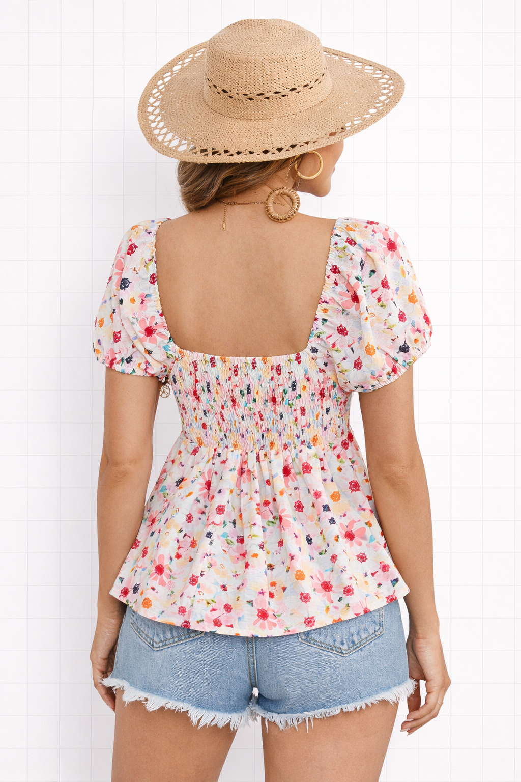 Floral Print Short Sleeve Top
