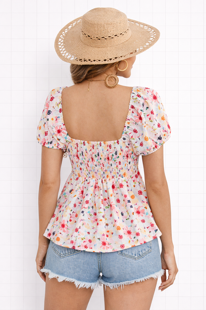 Floral Print Short Sleeve Top