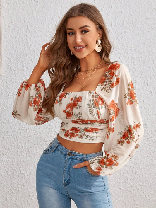 Citrus Blossom Georgette Top