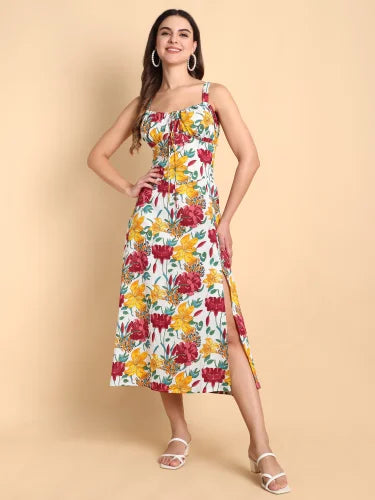 Petal Breeze Midi Dress