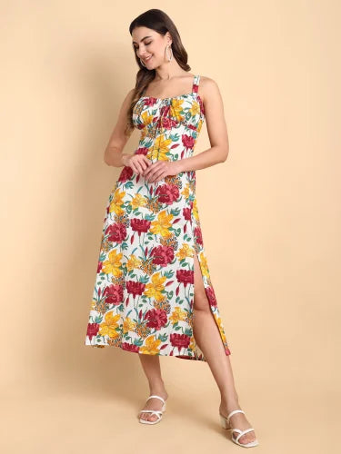 Petal Breeze Midi Dress