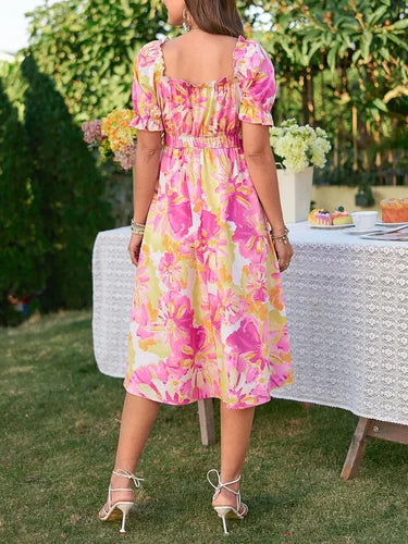 Sunset Bloom Midi Dress