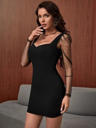 Eclipse Bodycon Dress - Black