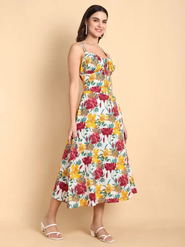 Petal Breeze Midi Dress