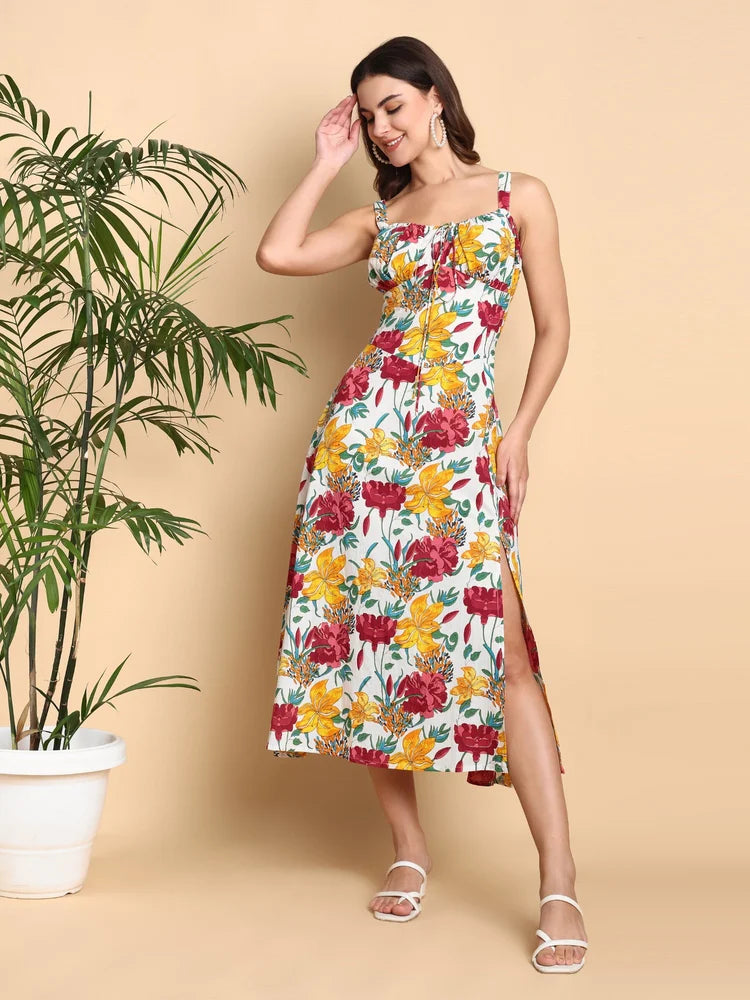Petal Breeze Midi Dress