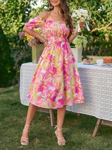 Sunset Bloom Midi Dress