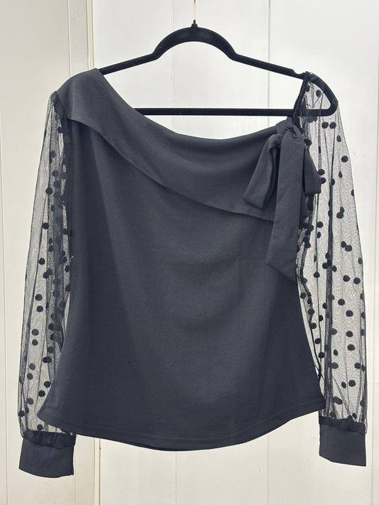 Polka Charm Black Top