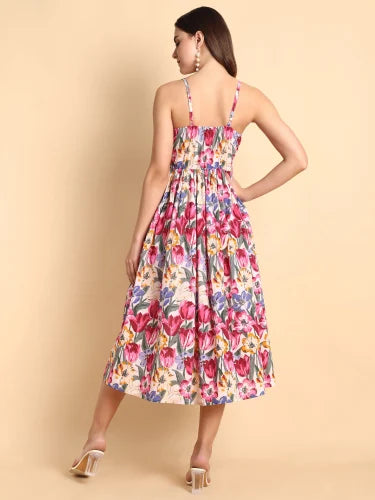 Floral Harmony Midi Dress