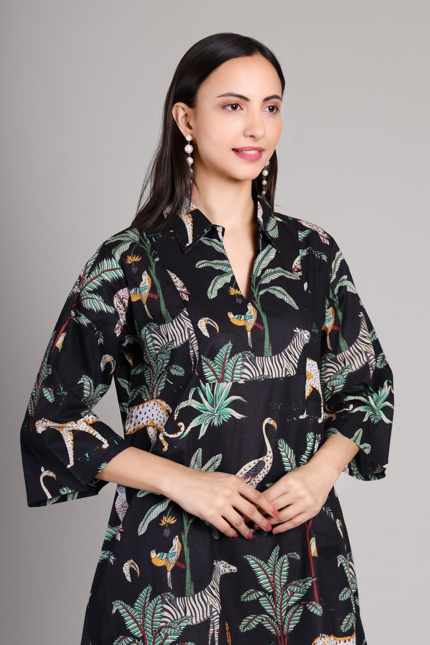 Ebon Jardin cotton night suit