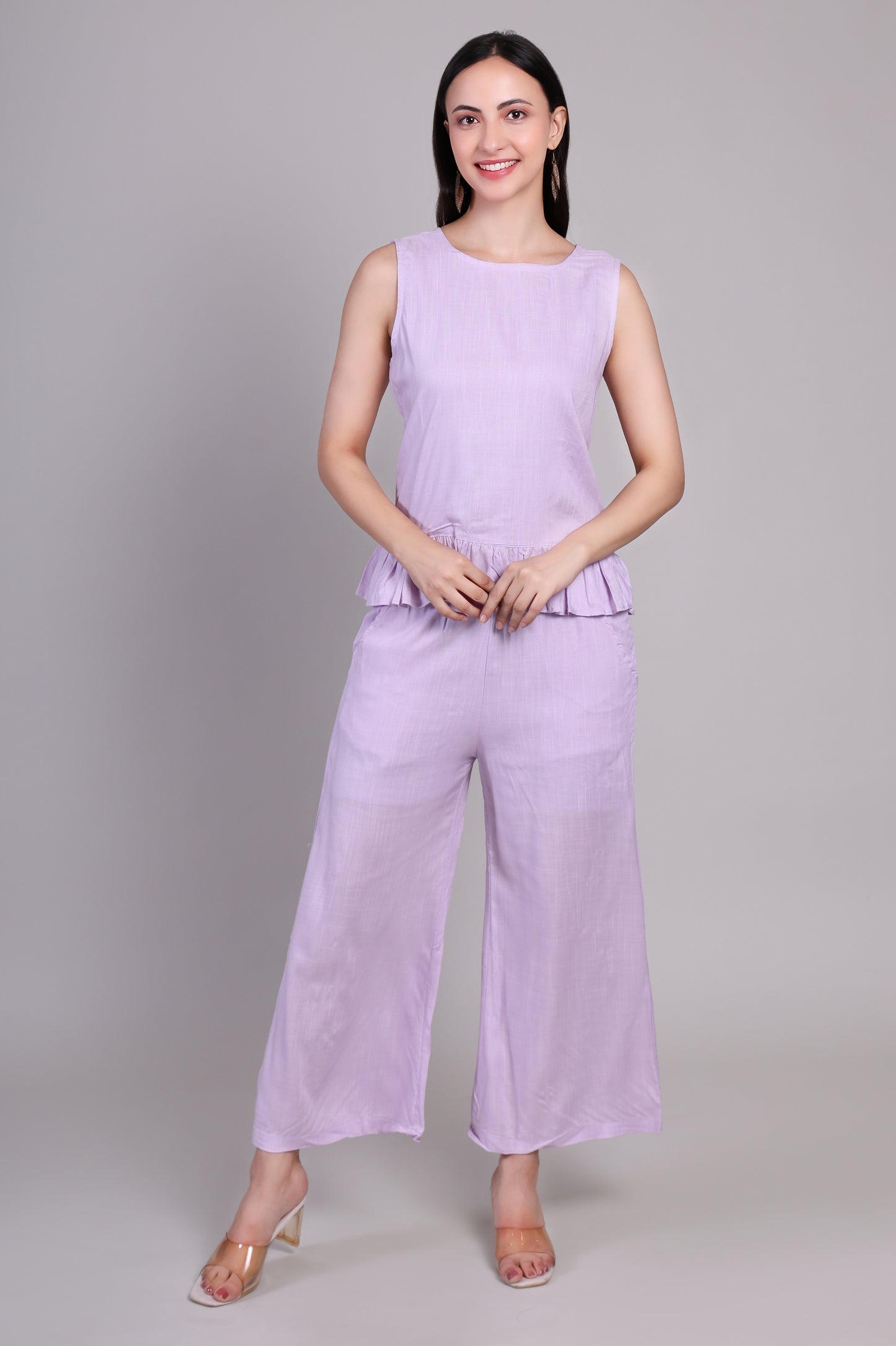Lilac ease Linen Co-ord set
