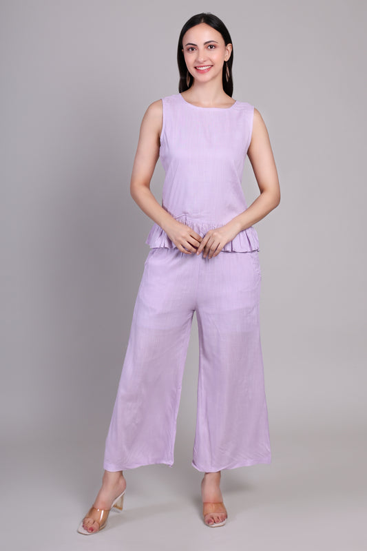 Lilac ease Linen Co-ord set
