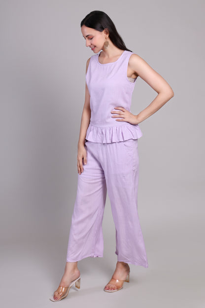 Lilac ease Linen Co-ord set