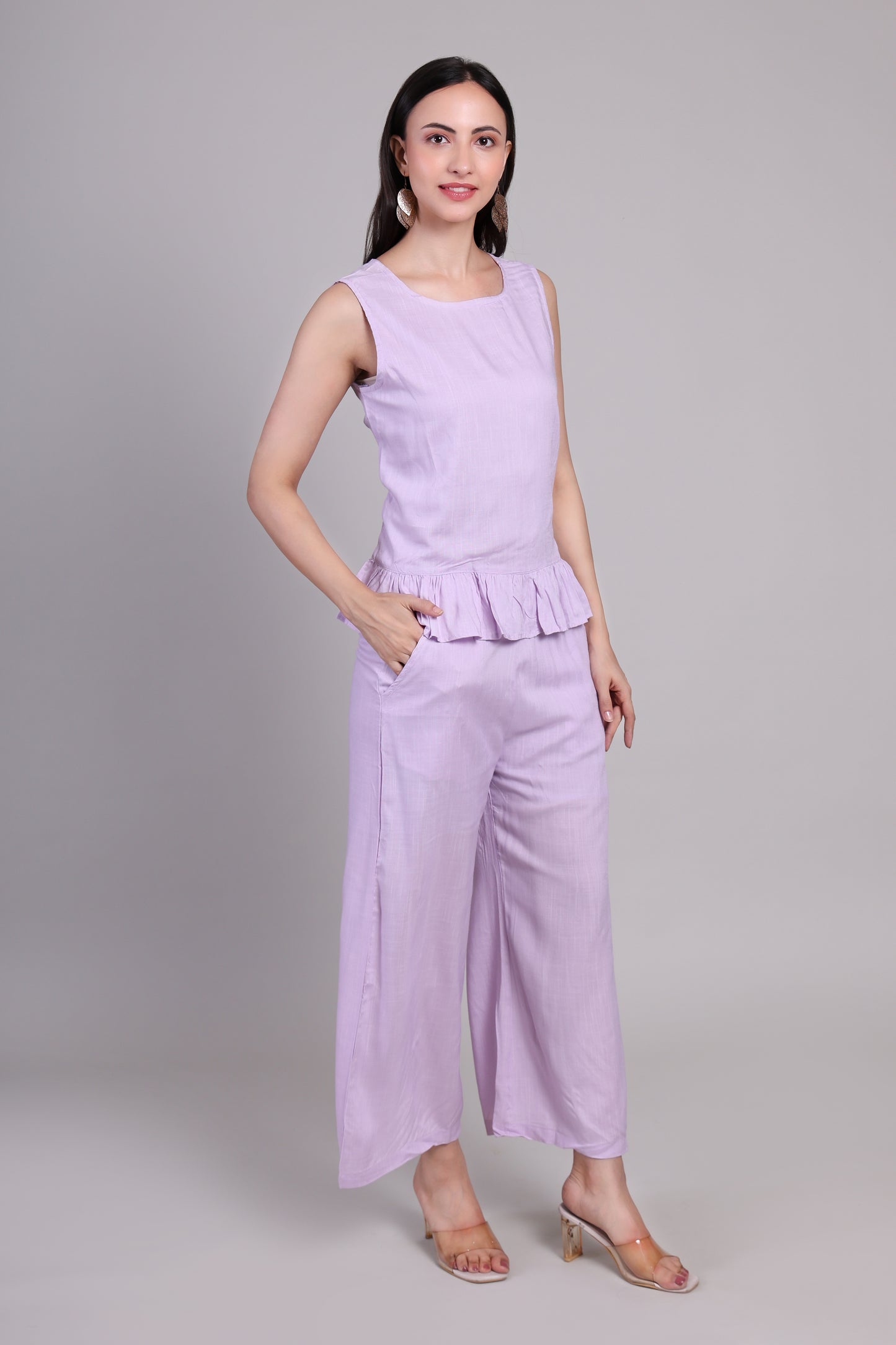 Lilac ease Linen Co-ord set