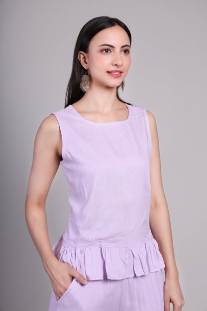 Lilac ease Linen Co-ord set