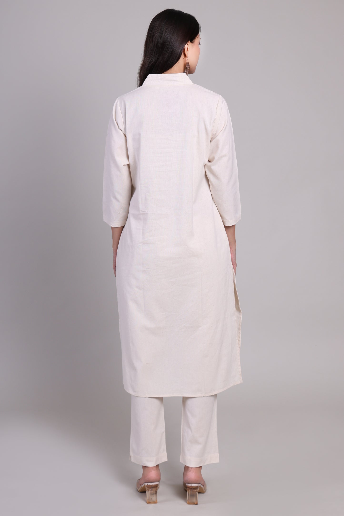 Sage calm kurta set- Offwhite