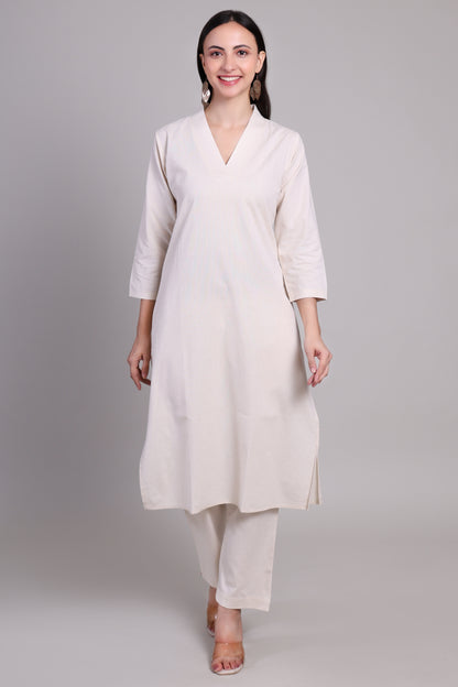 Sage calm kurta set- Offwhite