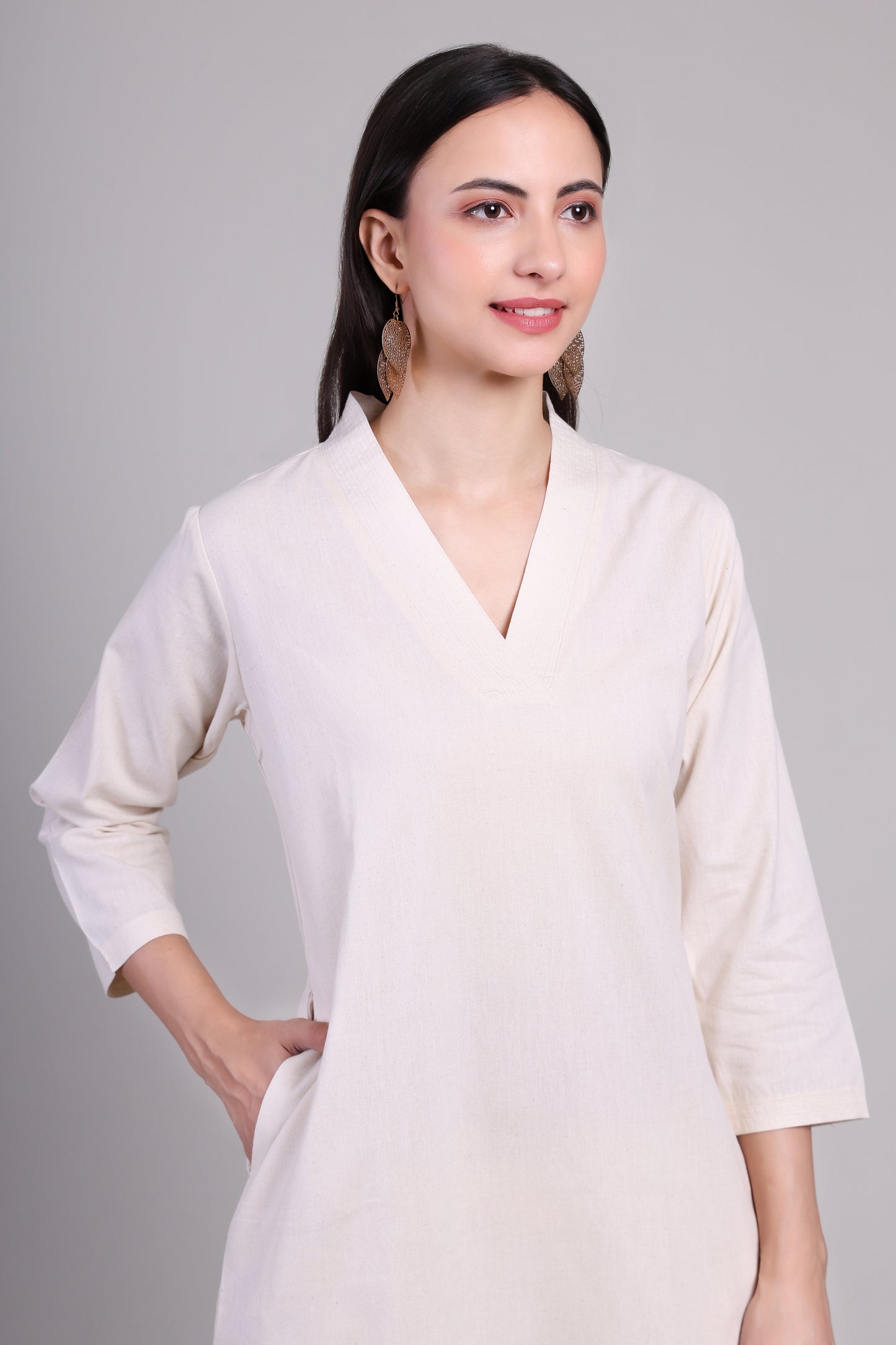 Sage calm kurta set- Offwhite