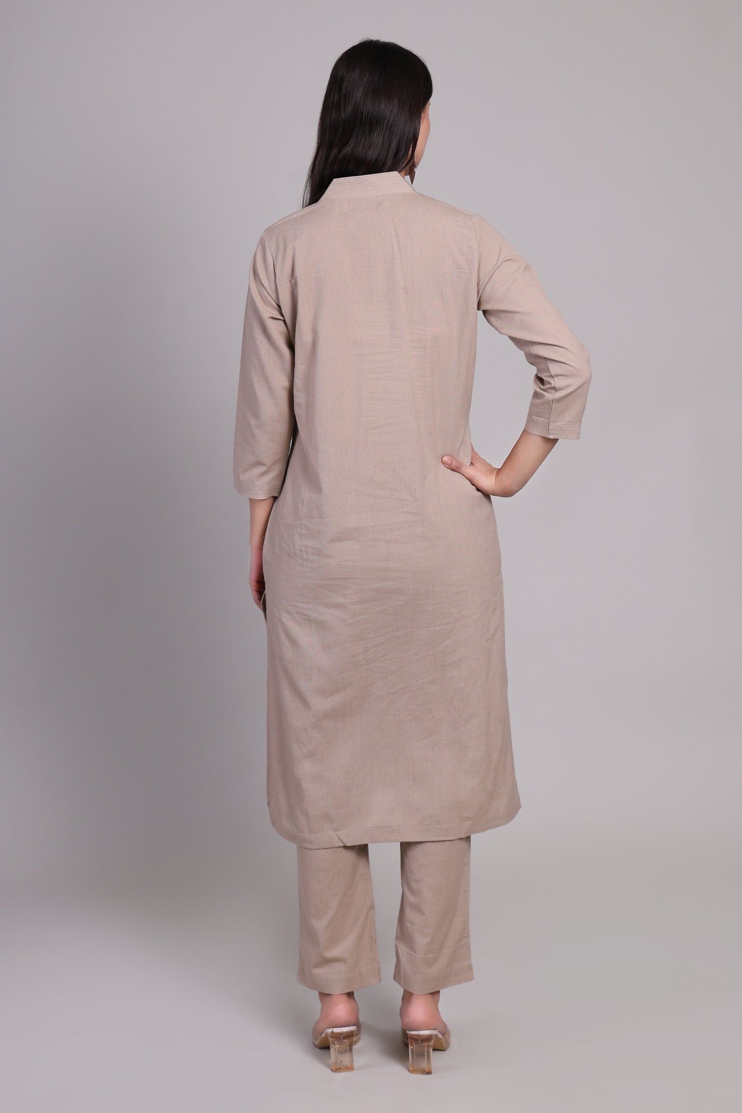 Sage calm kurta set- Oatmeal