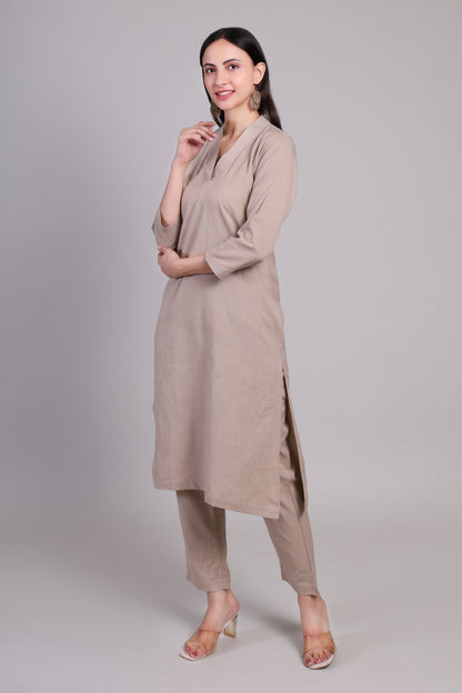 Akusha Oatmeal Breeze: Organic Linen Coord Set