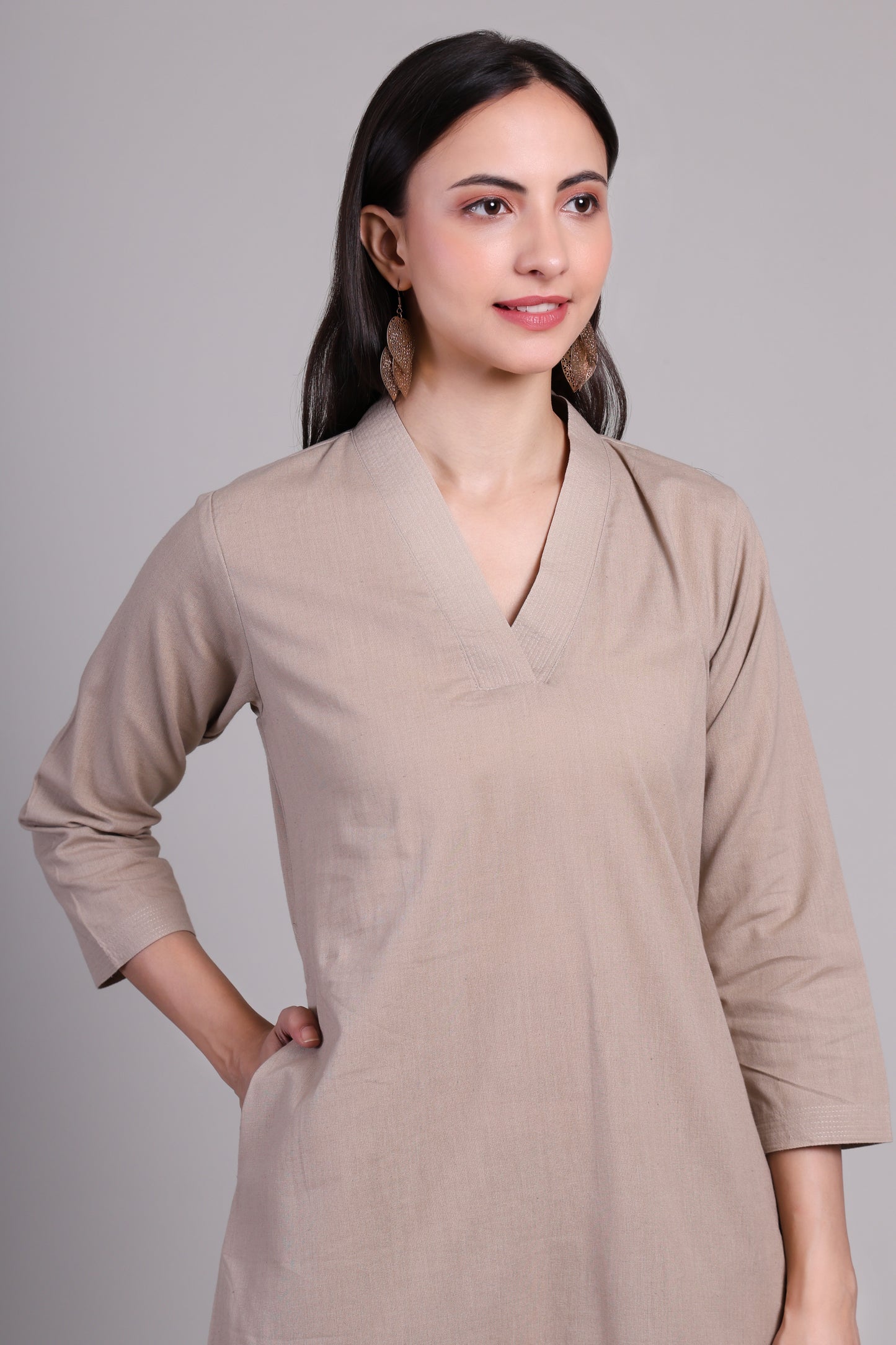 Sage calm kurta set- Oatmeal