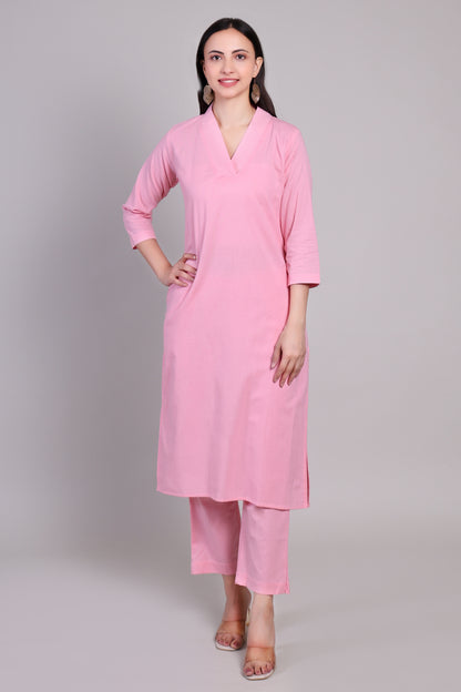 Sage calm kurta set-Pink