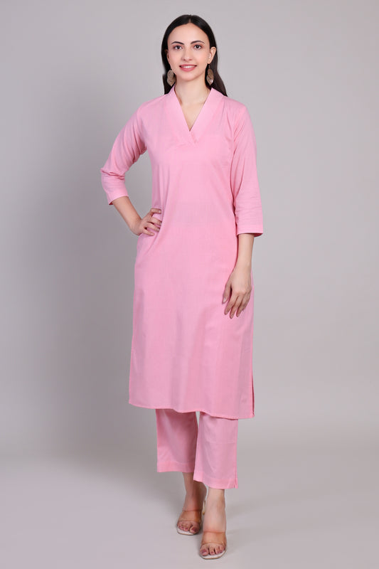 Sage calm kurta set-Pink