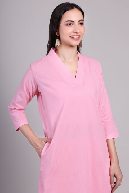 Sage calm kurta set-Pink