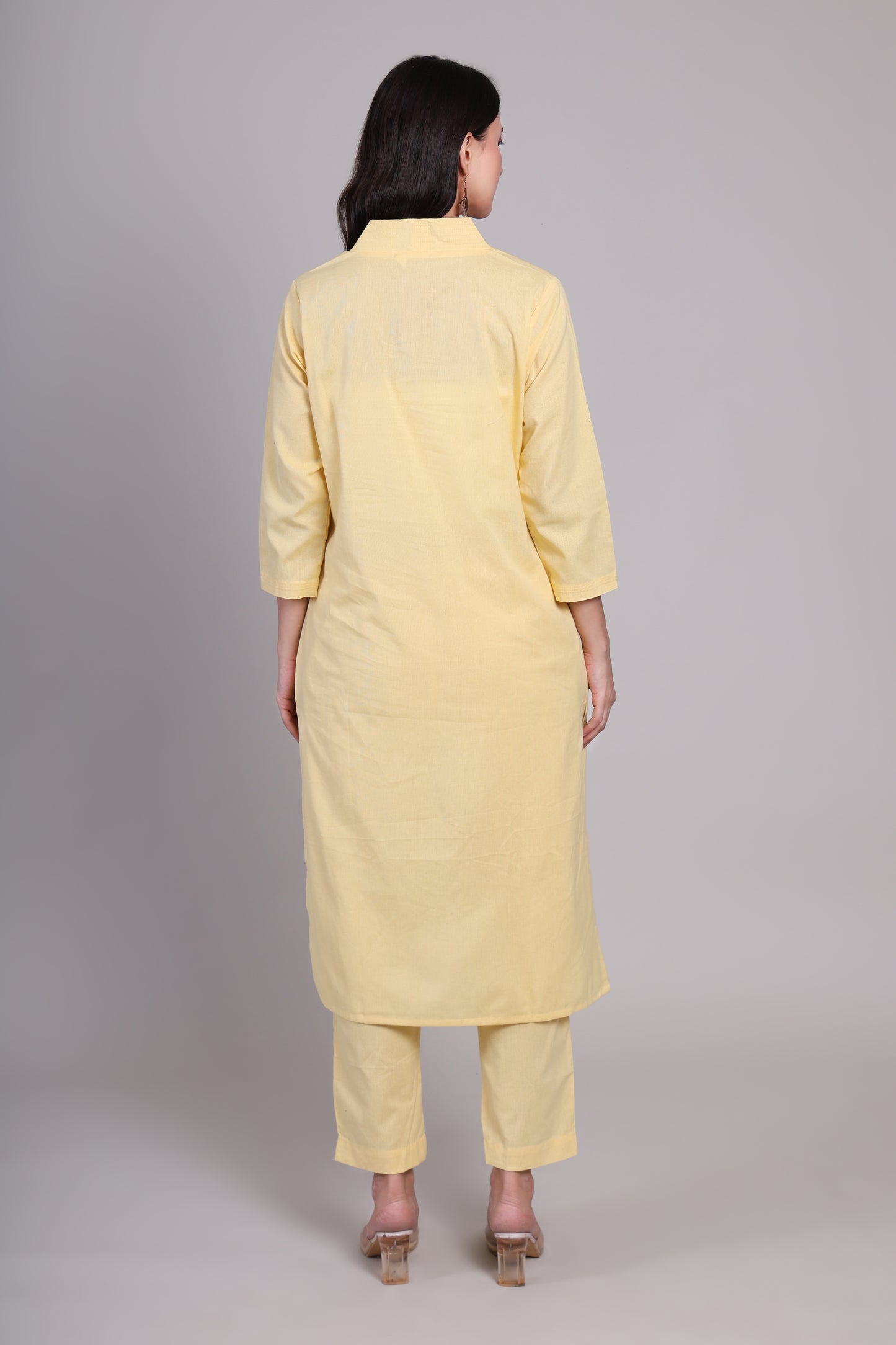 Sage calm kurta set- Yellow