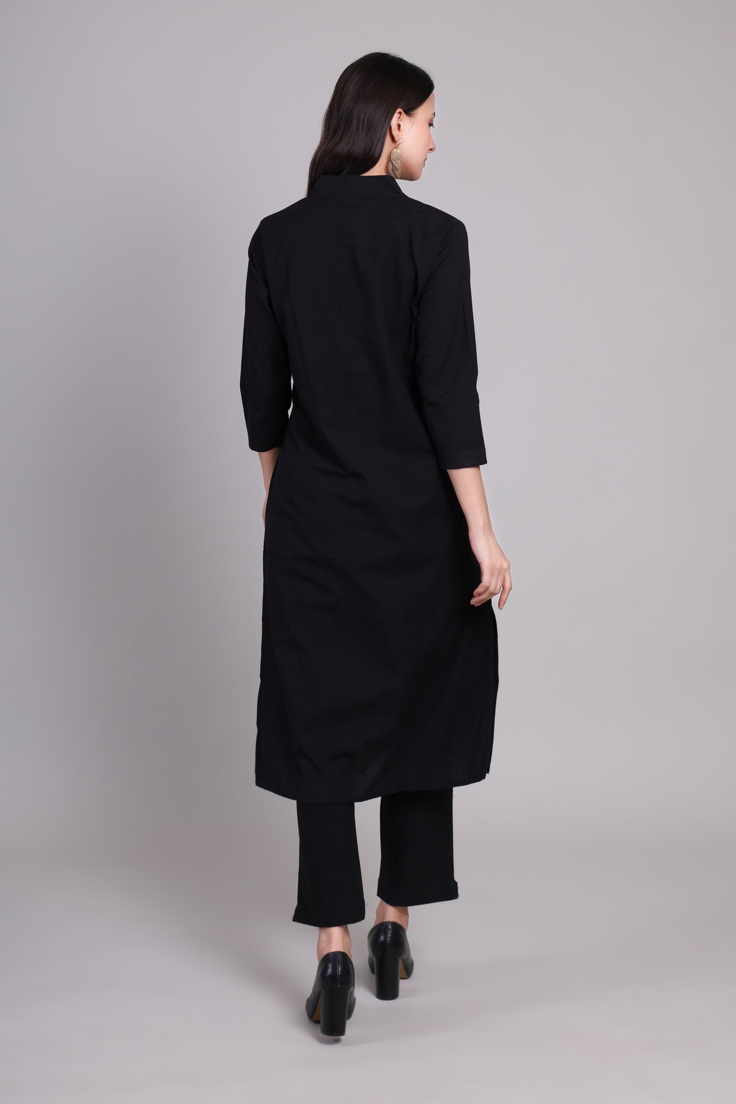 Sage calm kurta set- Black