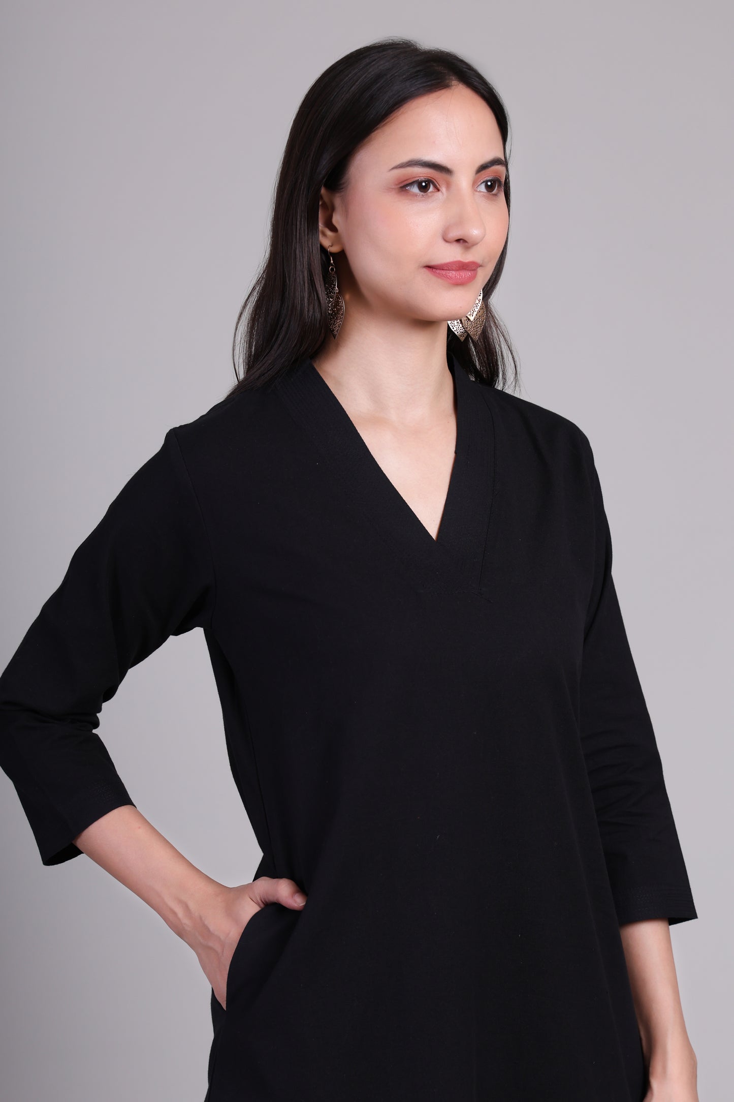 Sage calm kurta set- Black