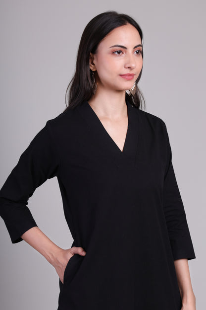 Sage calm kurta set- Black