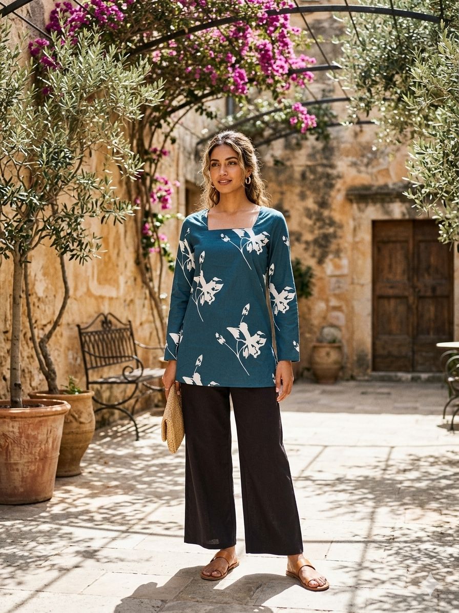 modern floral kurti design India