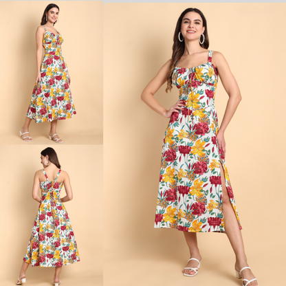 Petal Breeze Midi Dress
