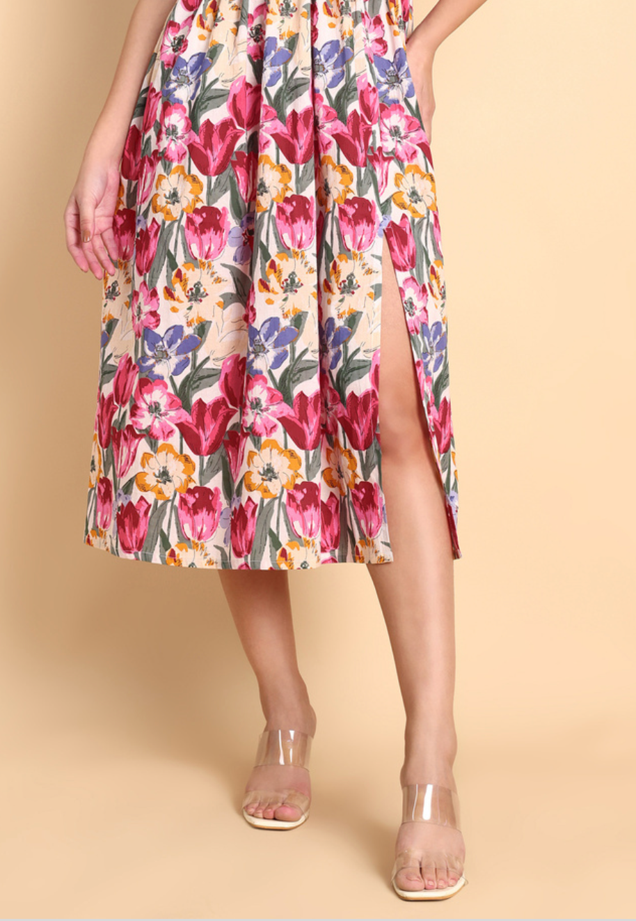Floral Harmony Midi Dress