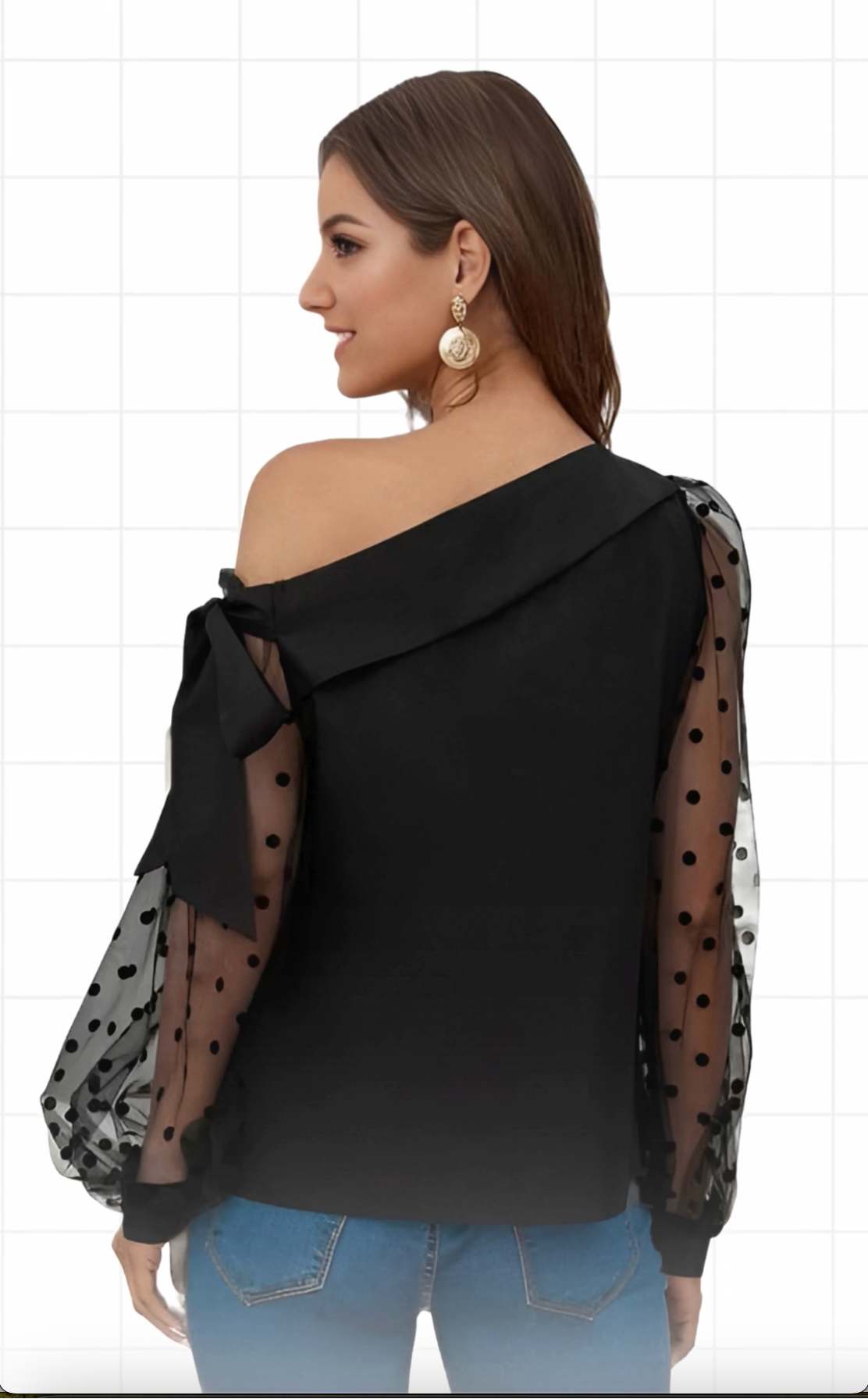 black western top for women one shoulder design lightweight polyester