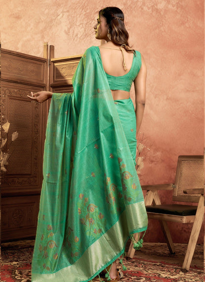 Pure Cotton Spun Floral Jamdani Weaving