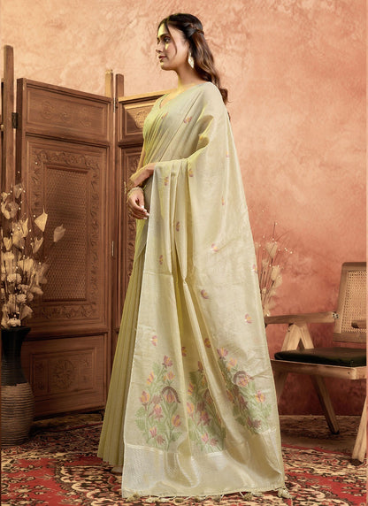 Pure Cotton Spun Floral Jamdani Weaving