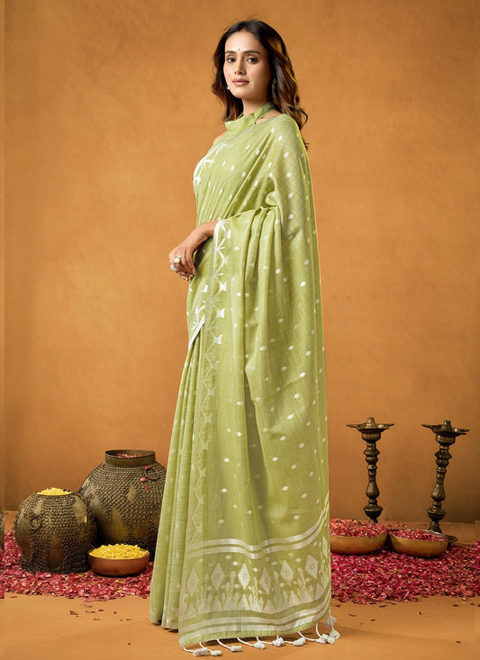 Pure Cotton Spun Diamond Jamdani Weaving Saree