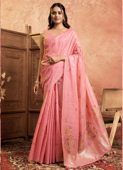 Pure Cotton Spun Floral Jamdani Weaving